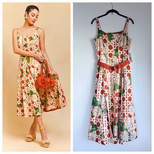 NWT Mestiza NY Yvette Convertible Square Neck Midi Dress in Sunkissed Ivory Sz 4